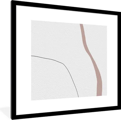 Produktbild von MuchoWow® Gerahmtes Poster Linie - Pastell - Gestaltung 40x40 cm - Poster mit Schwarzem Bilderrahmen Wandposter Rahmen Foto Bilder - Poster - Plakat im Rahmen