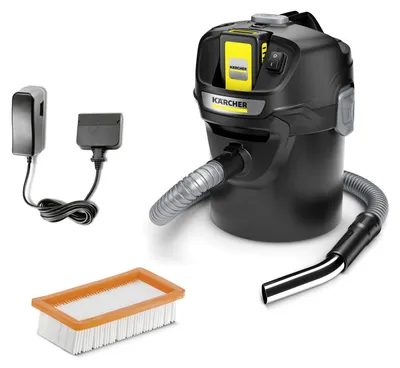 Produktbild von Kärcher Aschesauger AD 2 Battery Set, 18V Akku, 14l, Flachfilter, schwarz