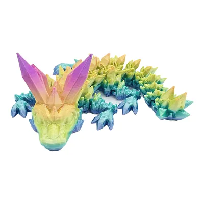 Produktbild von 3D-gedruckter Drache, 15 cm großes 3D-Dekompressionsdrachenspielzeug, geeignet für Home-Office-Auto-Desktop-Dekorationsspielzeug (Bonbonfarbe)