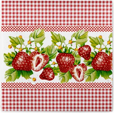 Produktbild von Sovie HOME Serviette Erdbeeren in Rot aus Linclass® Airlaid 40 x 40 cm, 12 Stück