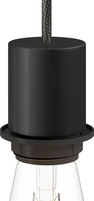 Immagine prodotto di Creative-Cables Kit portalampada E27 semifilettato in Metallo con serracavo Nascosto - Nero