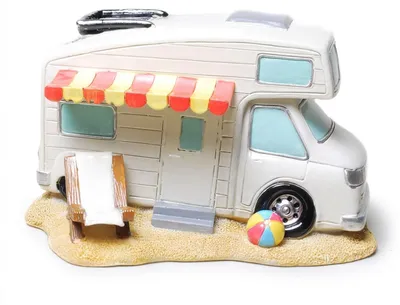 Produktbild von Sparschwein in Form eines Campingbusses mit Markise