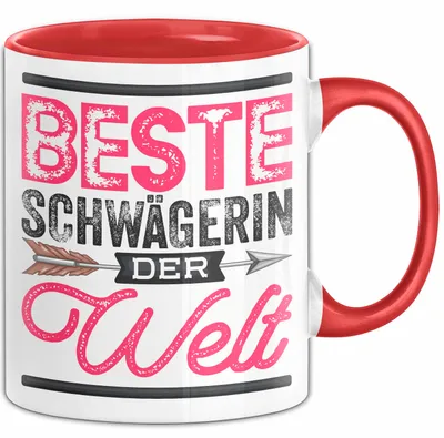 Produktbild von Schwägerin Geschenk Tasse Mit Spruch Beste Schwägerin Der Welt Becher (Rot)