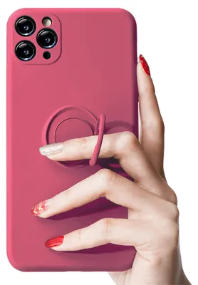 Silikonhülle für iPhone 11 Pro mit Ringhalterung, rot