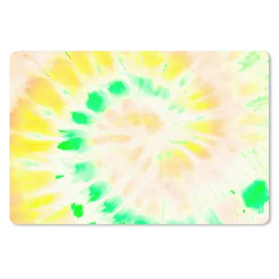 Produktbild von MuchoWow® Schreibtischunterlage Krawattenfärbung - Gelb - Grün 60x40 cm - XXL Mauspad - Großes Mauspad