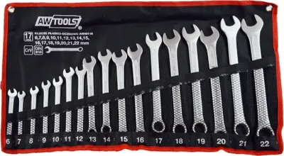 Image de Awtools Jeu de clés plates 17Elem. 6,7,8,9,10,11,12,13,14,15,16,17,18,19,20,21,22 Mm