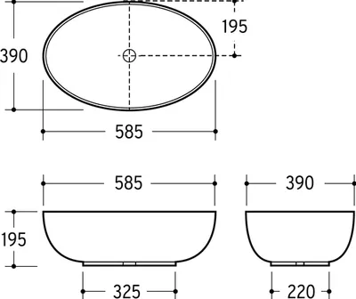 Produktbild von Beitz & Walz AqvaCeramica Aufsatzwaschtisch 'oval' 63 cm weiß