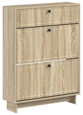 Zdjęcie produktu dla Szafka na buty vidaXL EDE, 78 x 24 x 103 cm, płyta wiórowa, imitacja dębu Sonoma