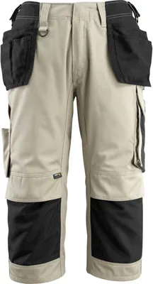 Produktbild von MASCOT® Lindau Handwerker-Dreiviertel-Hose Größe C46, hellkhaki/schwarz | Packung (1 Stück)