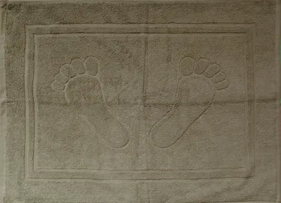 Produktbild von Baumwolle Frottier Duschvorleger, Badematte, Frottee, 50 x 70 cm, Farbe: taupe, Füße, uni einfarbig, Badvorleger, 100% Baumwolle