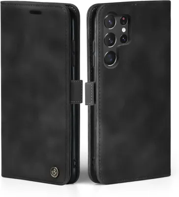 Produktbild von Handy Hülle für Samsung Galaxy S23 Ultra Klapphülle Bookcase Flip Cover Handy Tasche Etui Farbe: Schwarz