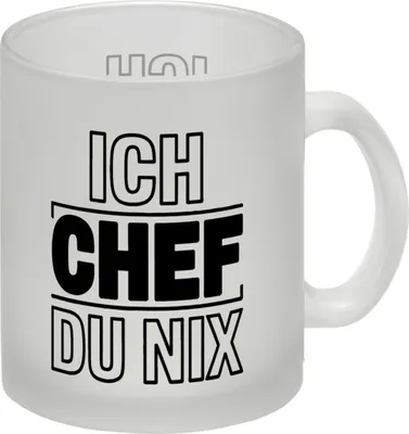 Produktbild von ICH CHEF DU NIX Glas Tasse für Büro und Kollegen