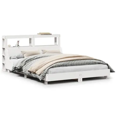 Image de vidaXL Lit en bois massif sans matelas Blanc 120x200 cm pin