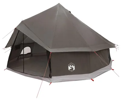 Produktbild von vidaXL Tipi Zelt Braun Grau 400 x 400 x 250 cm Polyester und Stahl