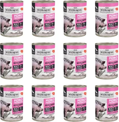 Produktbild von WIEJSKA ZAGRODA Monoprotein Schweinefleisch – Nassfutter für Hunde – 400 g
