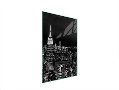 Produktbild von Herdabdeckplatte 35x52 Glaskeramikkochfeld Abdeckung Spritzschutz Glasplatte Deko Schneidebrett Stadt Schwarz