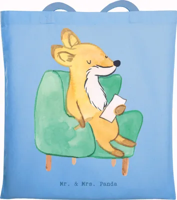 Produktbild von Mr. & Mrs. Panda Shopping Tasche Psychologe Herz - Sky Blue - Geschenk, Laptoptasche, Einkaufstasche, canvas, Tote Bag, Therapeut, Studium, Schultasche
