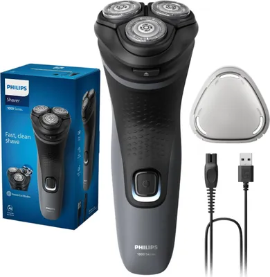 Obrázek produktu pro Philips SHAVER 1000 S1142/00, Rotační holicí strojek, Černá, Šedá, PowerCut blade system; 27 self-sharpening blades; 55.000 cuts/minute, Replace every 2 yrs with SH30, 2 rok/roky, Baterie