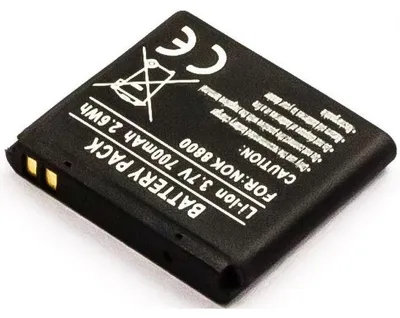 Produktbild von Akku für Nokia 8800D Li-Ion 3,7 Volt 700 mAh schwarz.