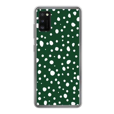 Produktbild von MuchoWow® Handyhülle Schutzhülle Hülle für Samsung Galaxy A41 Polka dots - Weiß - Grün Silikon Softcase Handy Hülle - Mobiltelefon
