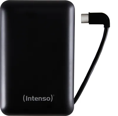 Produktbild von Intenso Powerbank XC10000, mobilie Ladestation mit 10000 mAh und integriertem USB Type C Kabel, Schwarz