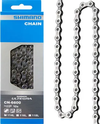 Produktbild von Shimano Kette ULTEGRA CN-6600 10-fach, 114 Glieder Nietverschluss, silber