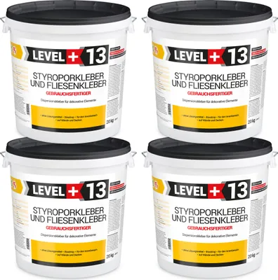 Zdjęcie produktu dla Gotowy Klej do styropianu 80KG Biały Klej do Płytek dekoracyjnych do korka Level Plus 13