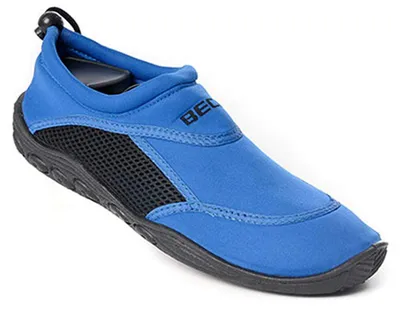 Produktbild von Beco Wasserschuhe Damen & Herren – Neopren Badeschuhe mit Netzeinsatz & Gummisohle, elastische Surfschuhe ideal für Wassersportaktivitäten – in Blau/S