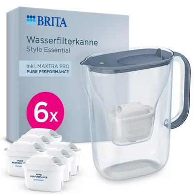 Immagine prodotto di Caraffa filtrante BRITA MAXTRA Style Essential, colore blu, con 6 filtri Pure Performance, Immagine generata dall'IA