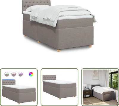 Produktbild von The Living Store Boxspringbett mit Matratze Taupe 90x190 cm Stoff