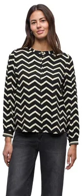 Productafbeelding van Street One blouse met zigzagpatroon, zwart, maat 38
