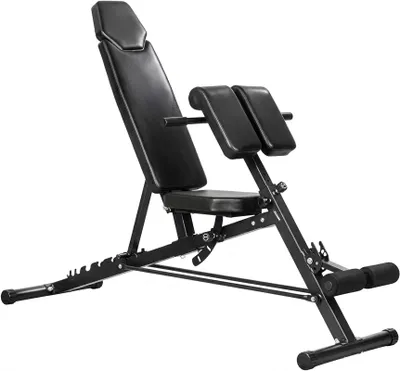 Produktbild von Hantelbank verstellbar 4 in 1 Trainingsbank Beinstrecker Curlpult 150 kg