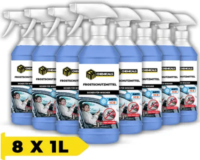 Produktbild von MRM CHEMICALS Scheiben-Entfroster Spray Auto 1L Sprühflasche Scheibenenteiser, Enteisen ohne Kratzen für Scheiben, Spiegel und Schlösser Bis -40° C x8