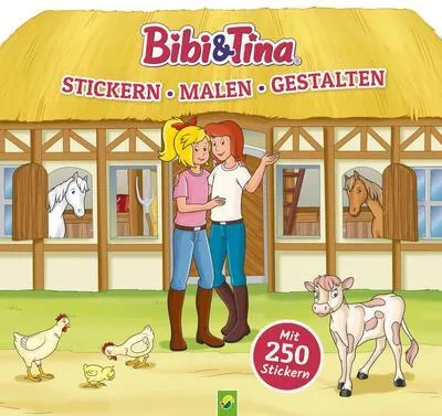 Image de Bibi & Tina - Stickern, Malen, Gestalten. Malbuch mit 250 Stickern