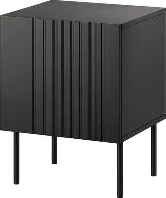 Obrázok produktu pre Cama Nočný stolík 2 ks ISLA 44,5x40x59 čierny matný, Nočný stolík, Čierna, MDF, Drevotrieskové dosky, 16 mm, 445 mm, 400 mm