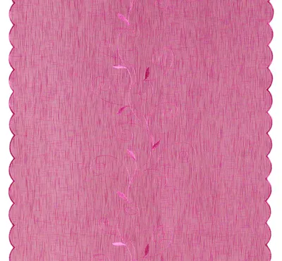 Immagine prodotto di Tenda a pannello con ricami floreali, tenda scorrevole con orlo ondulato, semitrasparente, color bacca