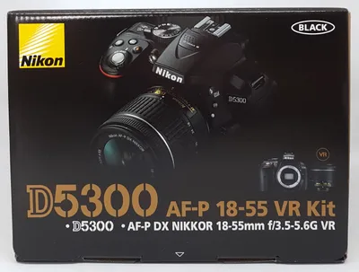 Zdjęcie produktu dla Nikon D5300 + AF-P 18-55mm VR, 24,2 MP, 6000 x 4000 px, CMOS, Full HD, 480 g, Czarny