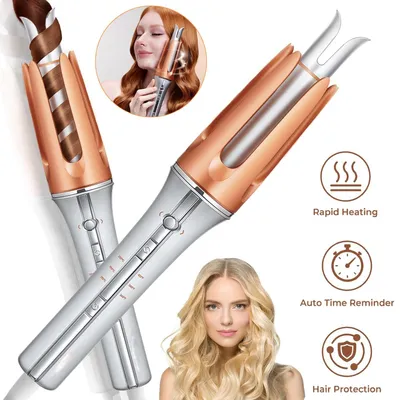 Produktbild von Automatische Lockenstab 25mm mit Keramikbeschichtung, 3 Temperaturstufen (170-210°C), Schnellaufheizend – Selbstrotierender Lockenwickler für Locken