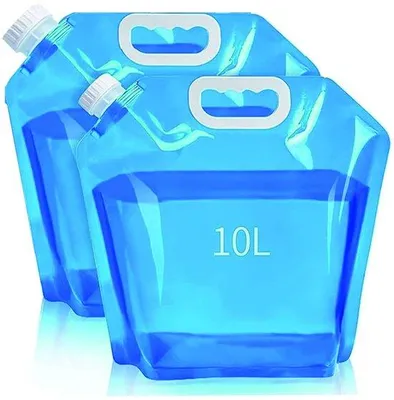 Produktbild von Unyqoos® Set 2× faltbare 10 L Wasserkanister – tragbare, auslaufsichere Camping- & Outdoor-Wasserbehälter, temperaturbeständig −30°C bis 61°C