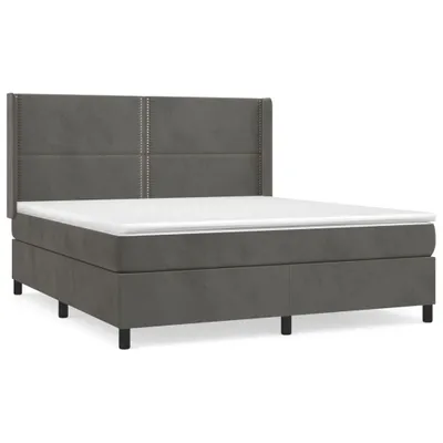Immagine prodotto di vidaXL Letto a molle con materasso grigio scuro 180x200 cm in velluto