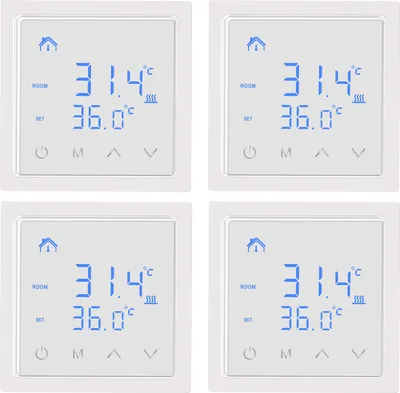 Produktbild von 4X Smart Thermostat 16A Raumthermostat elektrische Heizungssteuerung Fußbodenheizung, mit LED-Touchscreen, für zu Hause Büros Einkaufszentren Hotels