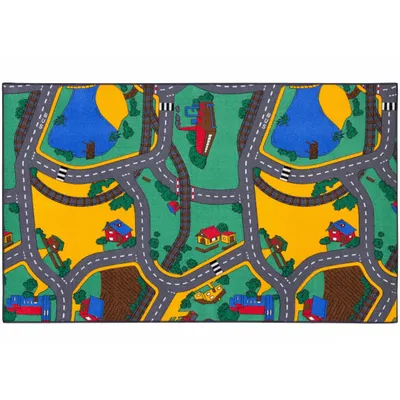 Produktbild von Straßenteppich Playtime Stadt Straße Kinderteppich Teppich 100x165 cm bunt