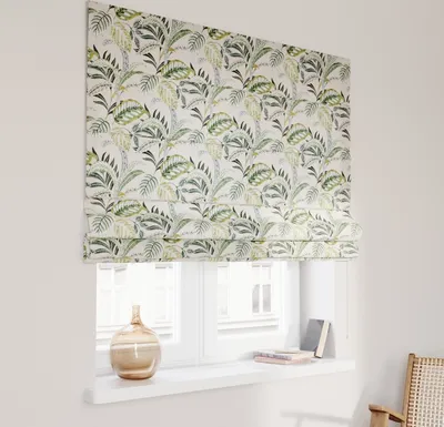Produktbild von Dekoria Raffrollo Capri, olivgrün, beige, 110 x 150 cm