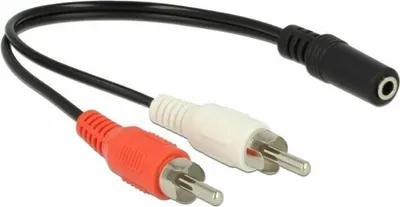 Produktbild von DeLOCK 85806, 2 x RCA, Männlich, 3.5mm, Weiblich, 0,2 m, Schwarz, Rot, Weiß