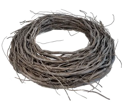 Produktbild von Deko Holz Türkranz grau zum selbst dekorieren - 40 cm - Natur Tischkranz Adventskranz Weidekranz aus Zweigen