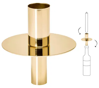 Produktbild von EDZARD Flaschenaufsatz Weinkerze Gold H 8 cm