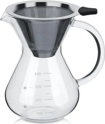 Image de 400ml Verre Cafetière Filtre à Goutte avec Balance Bureau Maison