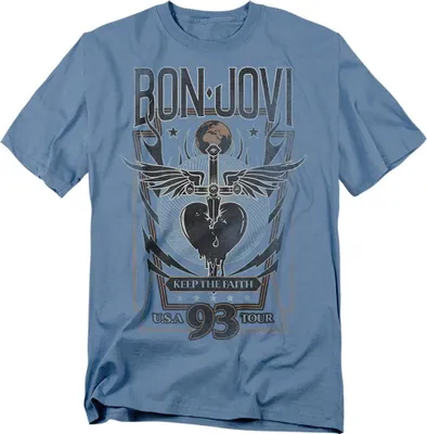 Produktbild von Bon Jovi - "Keep The Faith" T-Shirt für Herren/Damen Uni TV20687 (S) (Carolina Blau)