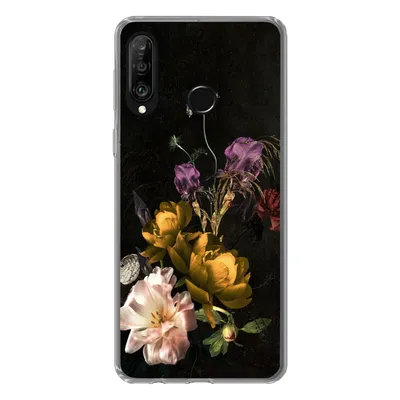 Produktbild von MuchoWow® Handyhülle Schutzhülle Hülle für Huawei P30 Lite Blumen - Muster - Pflanzen Silikon Softcase Handy Hülle - Handyhülle