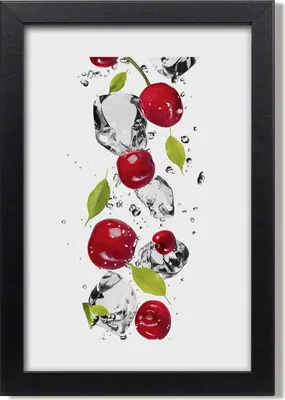 Produktbild von Bild 20x30 MDF-Rahmen, Wandkunst Kirschen und Wasser